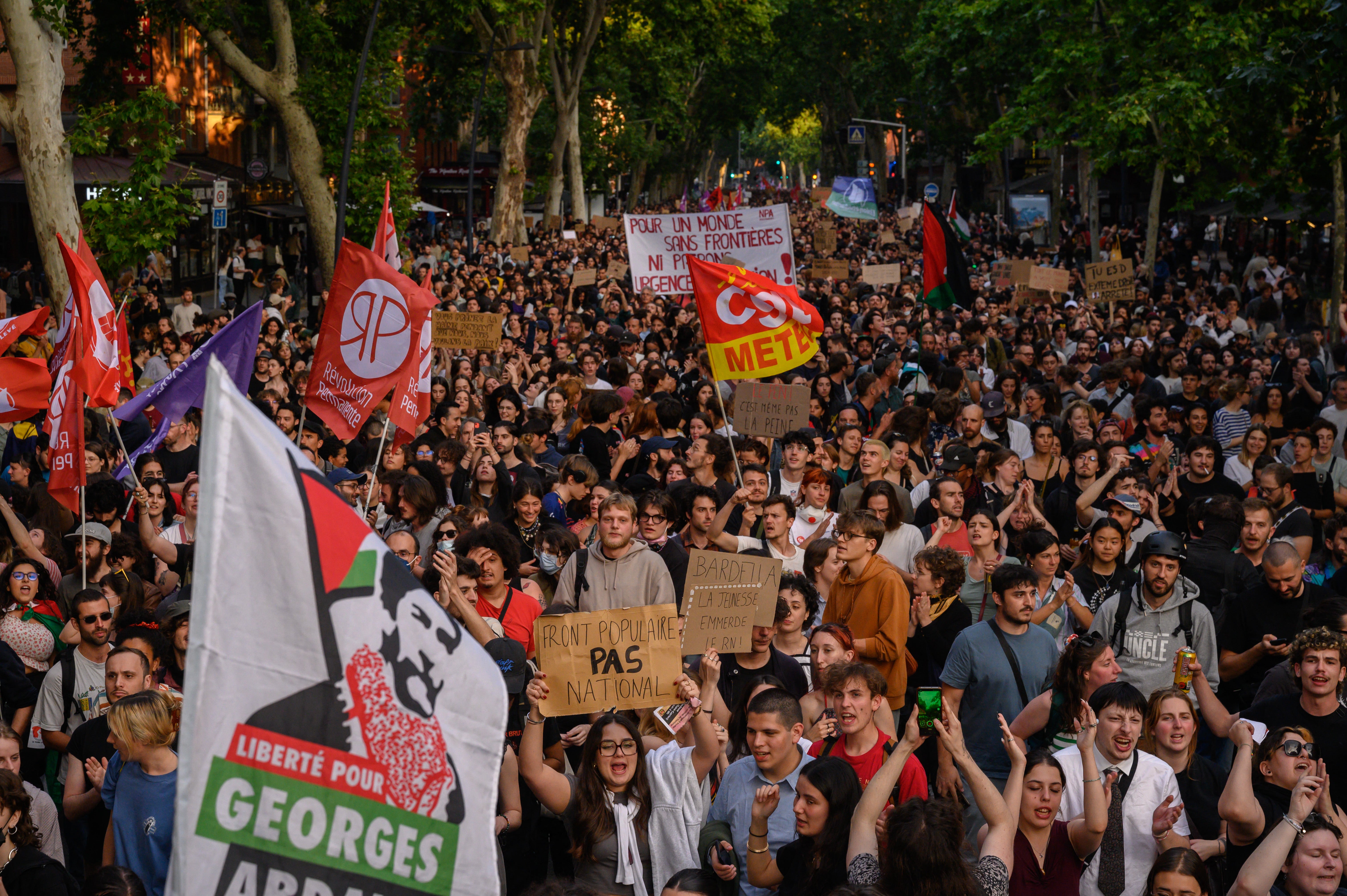 An ‘anti-fascist rally’ in Toulouse on Monday following the European election results