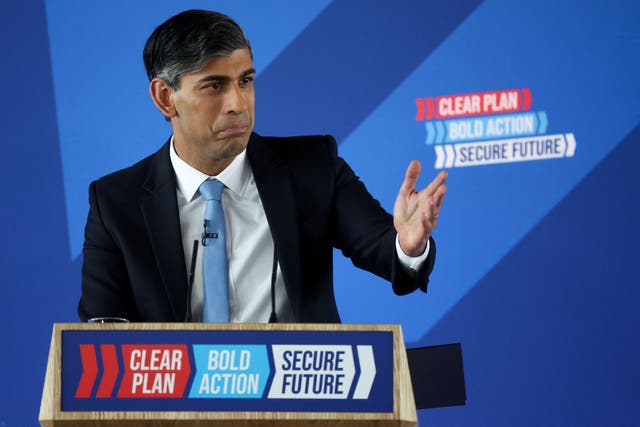 <p>Borrowed time: Rishi Sunak is proposing exactly the same financial fairytales he once criticised Liz Truss for peddling</p>