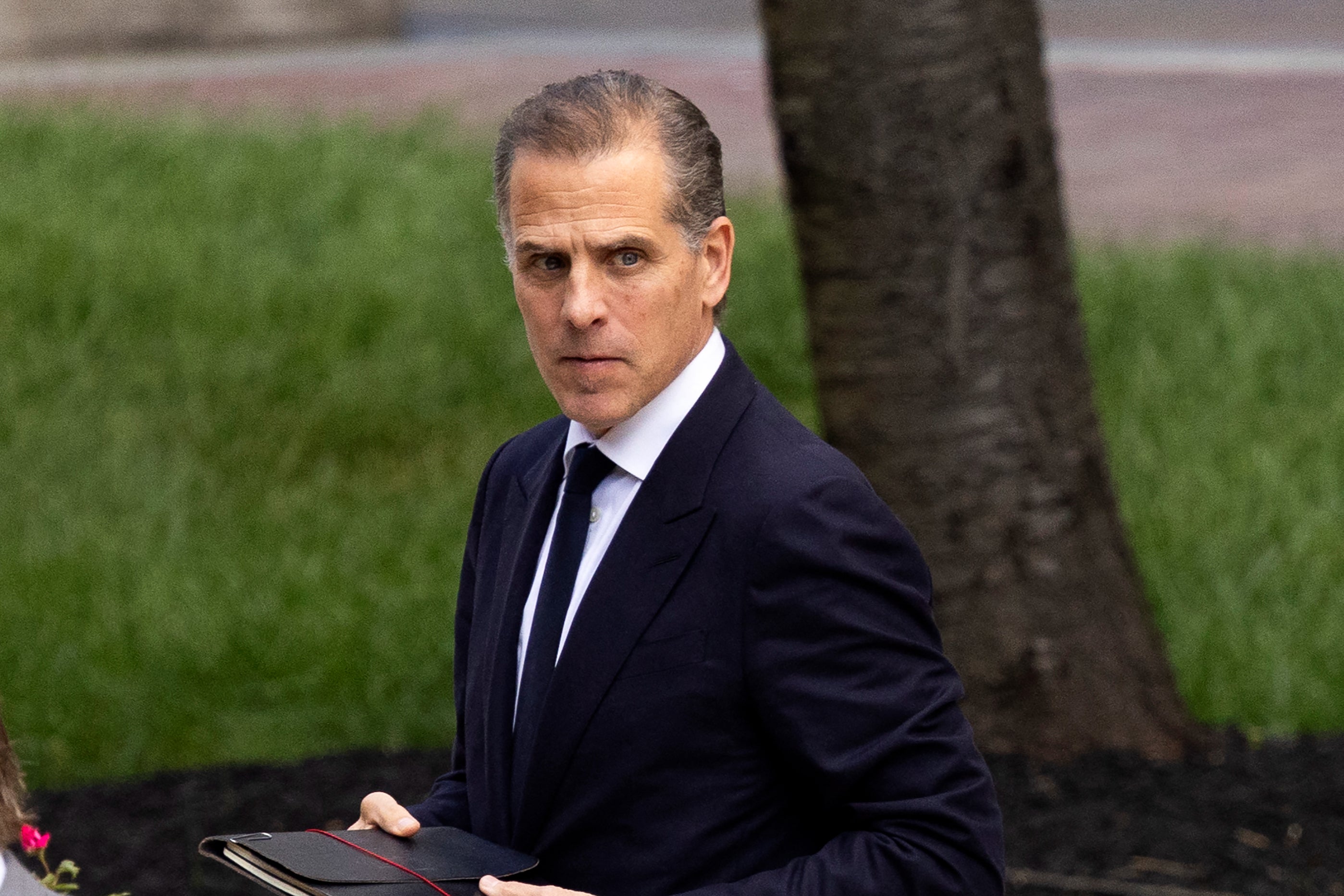 Hunter Biden, son of Joe Biden, exits the J Caleb Boggs Federal Building on June 10, 2024 in Wilmington, Delaware during his federal gun charges trial