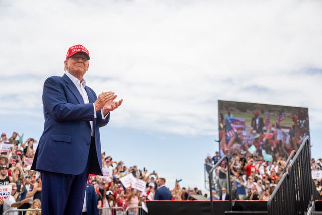 <p>Donald Trump holds a campaign rally in Las Vegas on June 9. Now, Democrats have created a task force to go against a think-tank’s conservative road map if he returns to the White House.  </p>