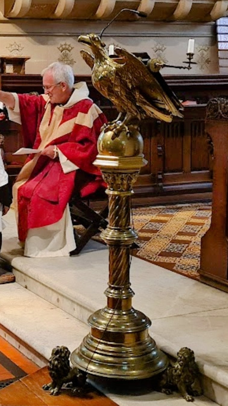 The eagle lectern has been a feature of St Augustine’s since its consecration in 1868.