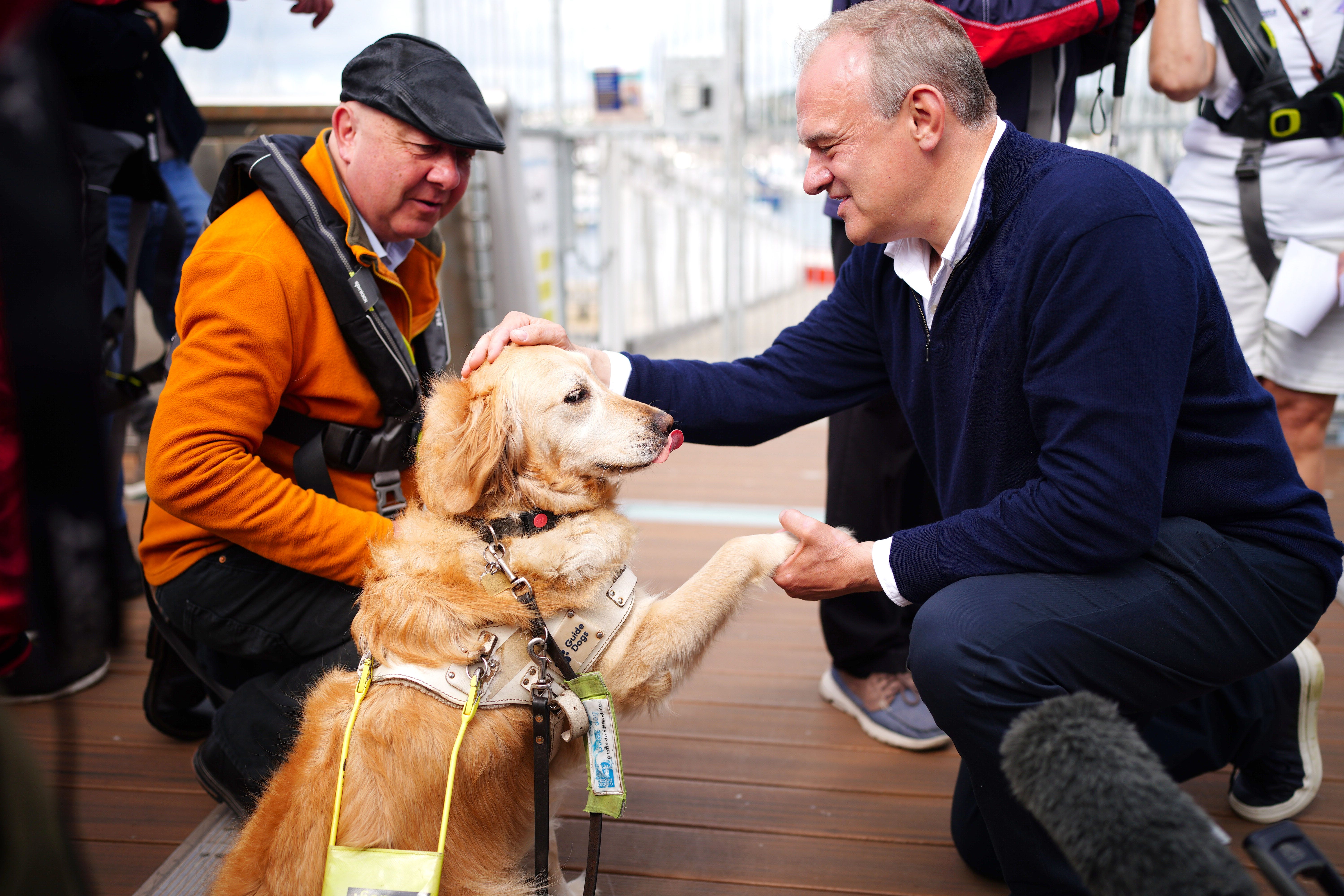 The Liberal Democrat leader Sir Ed Davey visited Torbay in Devon on Tuesday, one of his party’s top election targets in south-west England (Ben Birchall/PA)