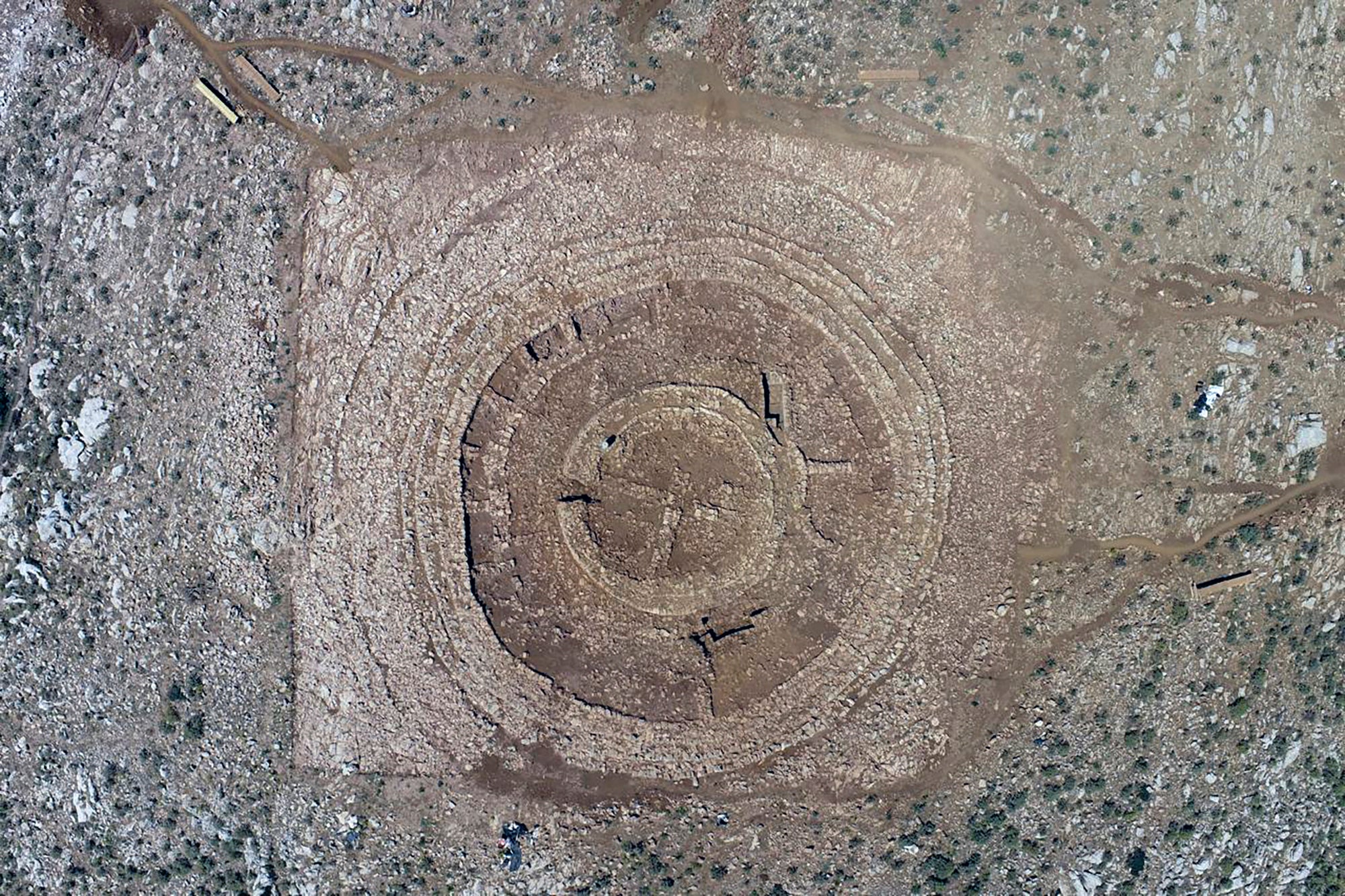 The wheel-shaped structure is puzzling archaeologists and threatening to disrupt a major airport project on the tourism-reliant island