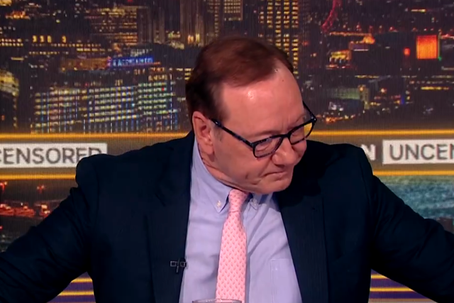 <p>Kevin Spacey breaks down during an interview with Piers Morgan, aired on June 11, 2024</p>
