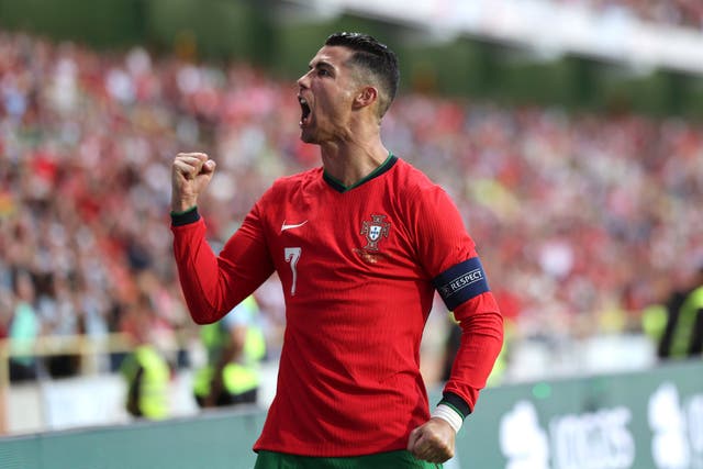 Cristiano Ronaldo has now scored 130 goals for Portugal (Luis Vieira/AP)