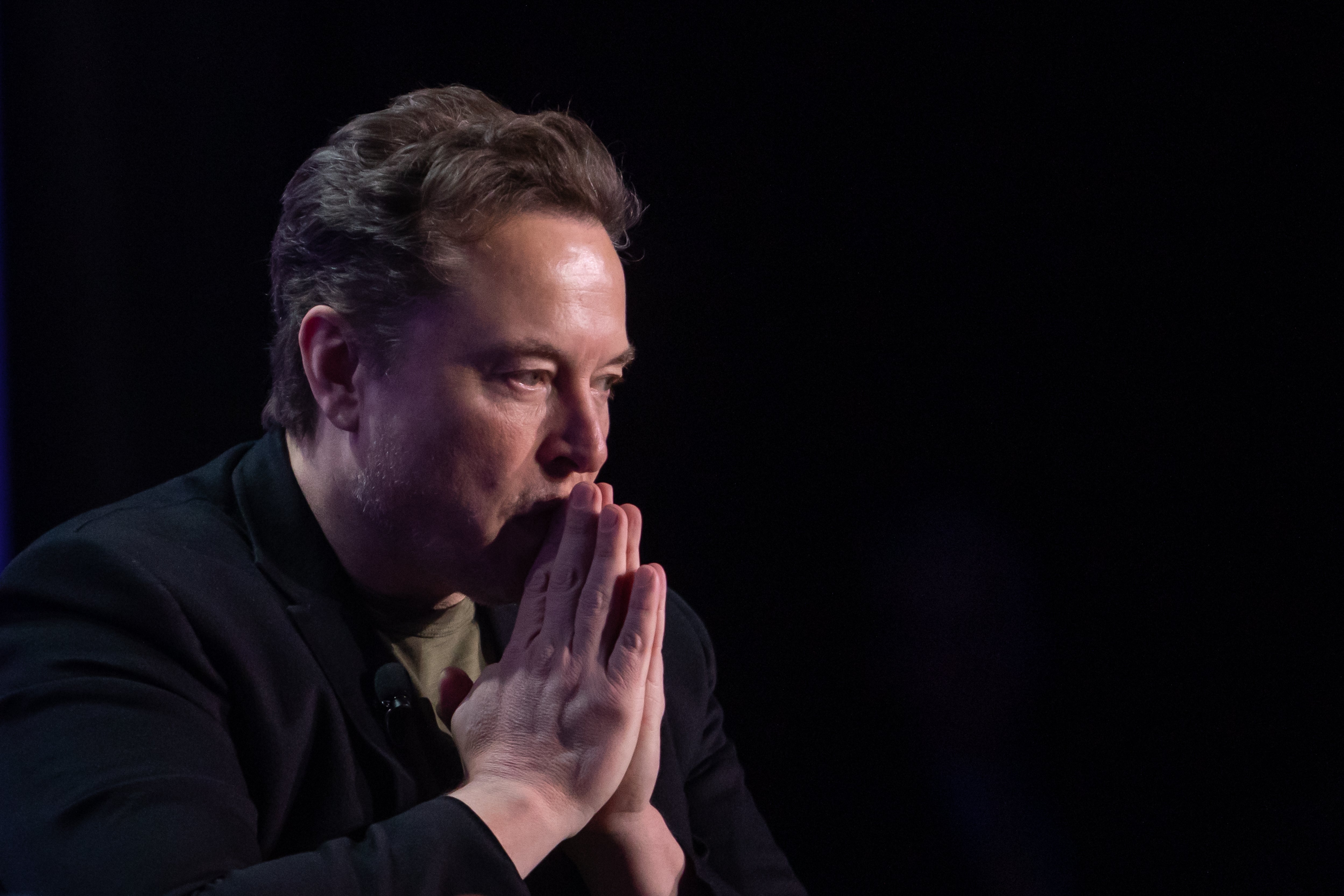 Elon Musk, co-founder of Tesla and SpaceX and owner of X Holdings Corp., speaks at the Milken Institute’s Global Conference at the Beverly Hilton Hotel,on May 6, 2024 in Beverly Hills, California