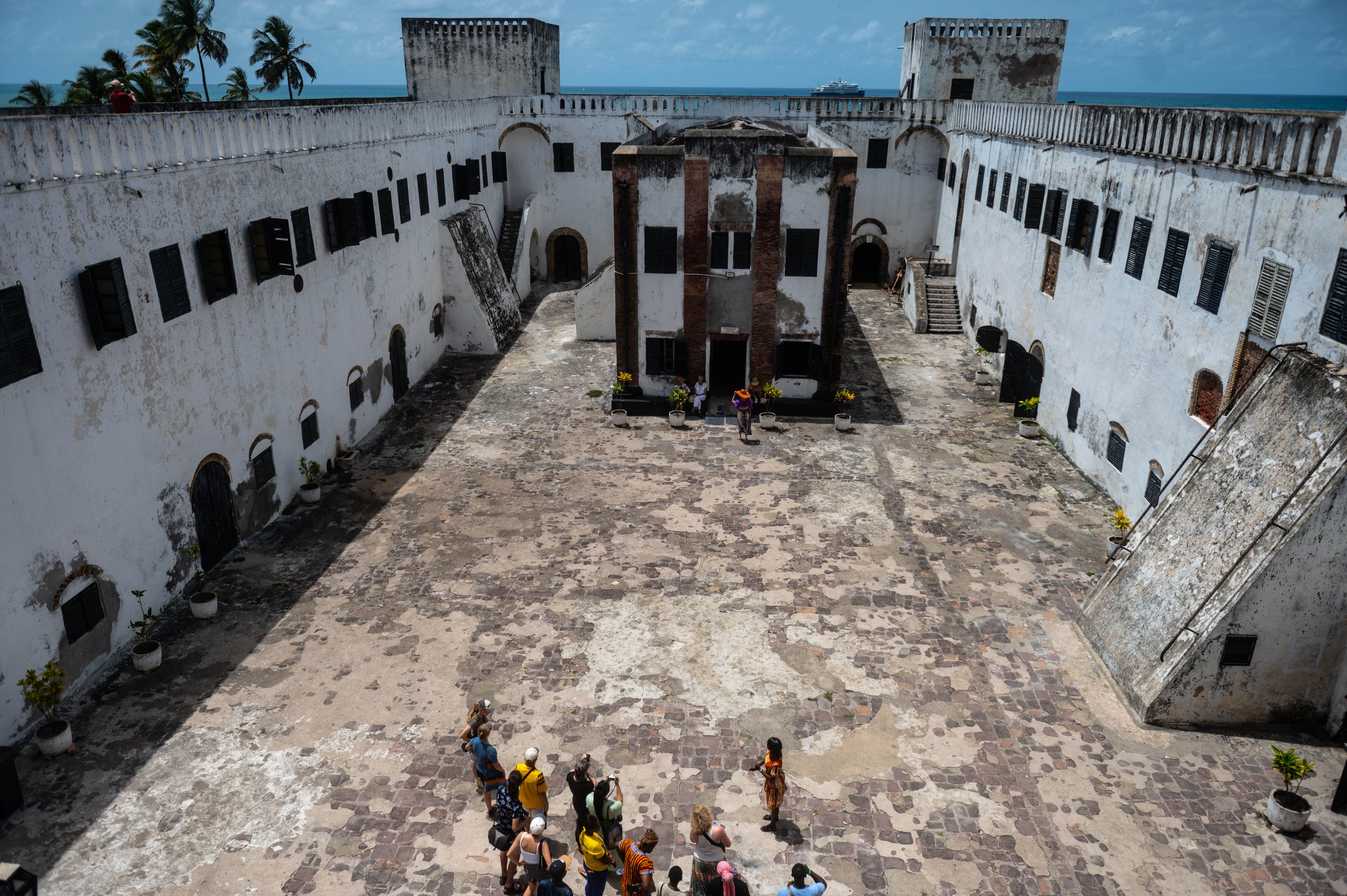 Dentro do Castelo de Cape Coast, agora incluído na Lista do Patrimônio Mundial da Unesco