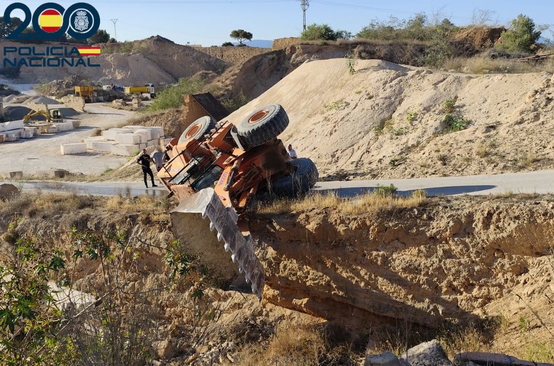 Police arrested the young man as the alleged perpetrator of a crime against property, causing considerable damage to the excavator.