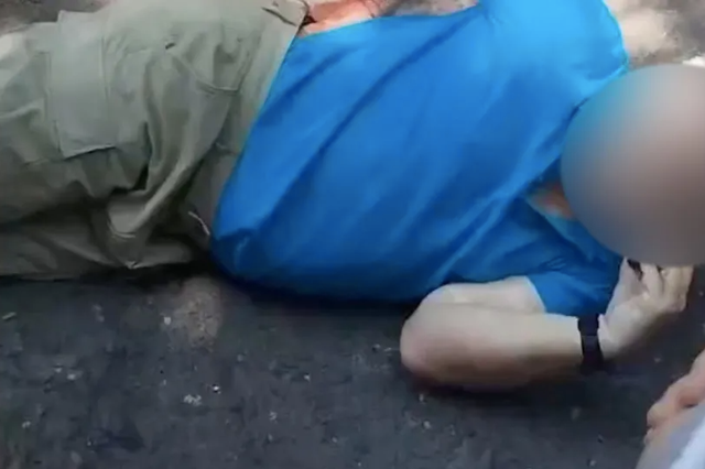 <p>Zabner was seen in video footage lying on the ground after the attack</p>