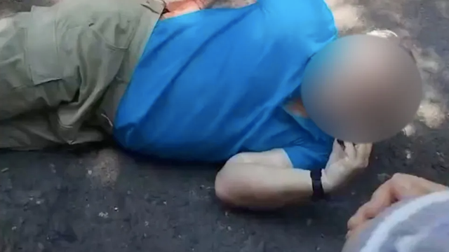 <p>Zabner was seen in video footage lying on the ground after the attack</p>