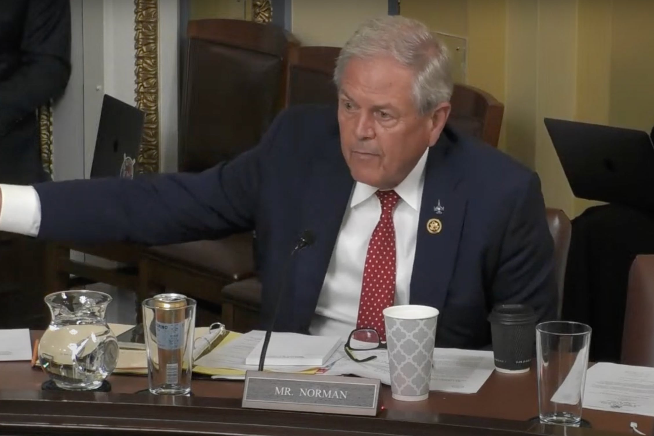 Republican Rep Ralph Norman reprimands his colleague for interrupting him during a House Rules hearing