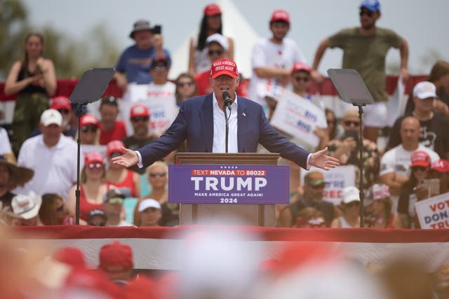 <p>Donald Trump speaks to supporters in Las Vegas on June 9. </p>