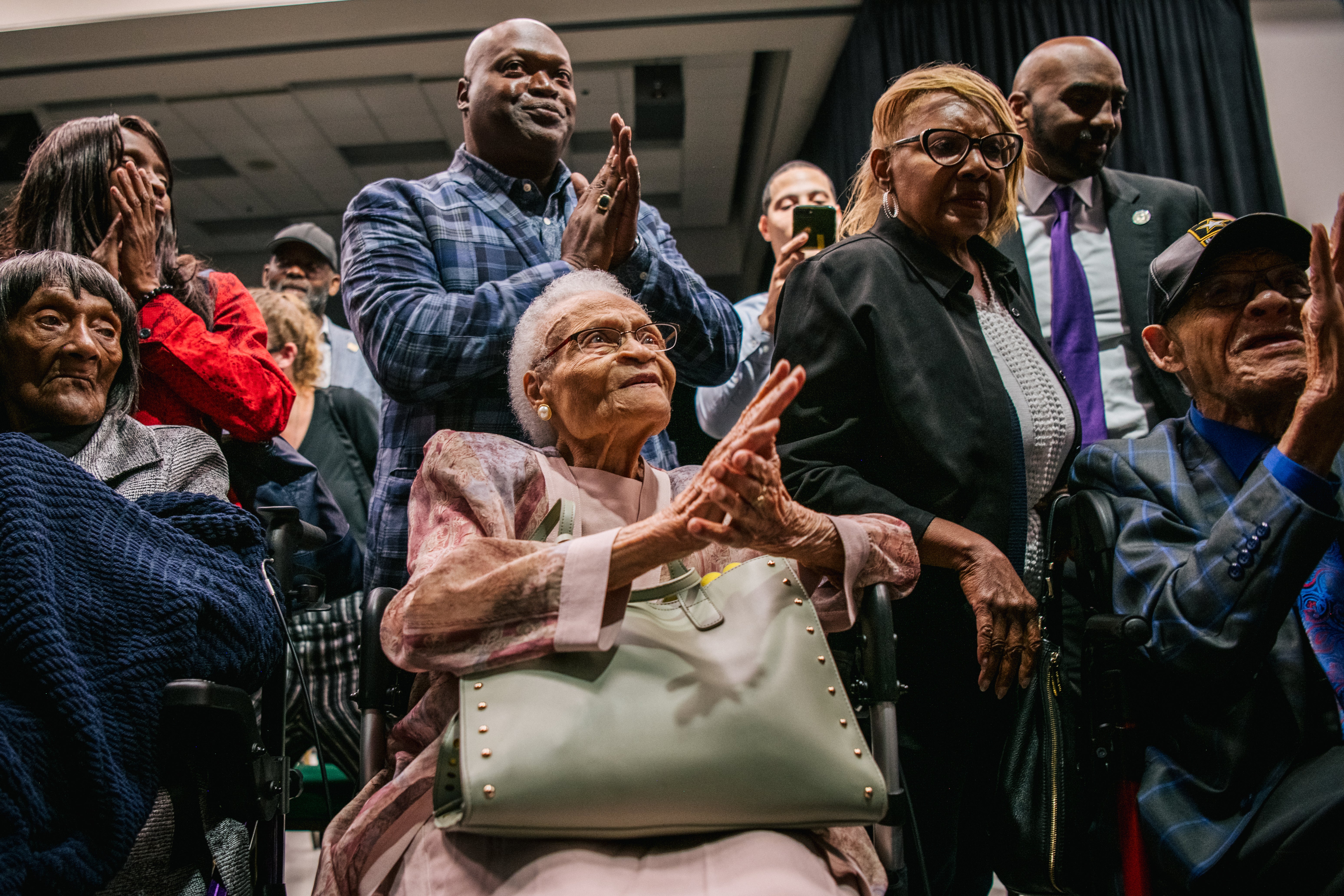 Tulsa Race Massacre survivors Lessie Benningfield Randle, Viola Fletcher, and Hughes Van Ellis in 2021. Van Ellis died in 2023. A lawsuit over the Tulsa Race Massacre has been tossed by the Oklahoma Supreme Court i sug