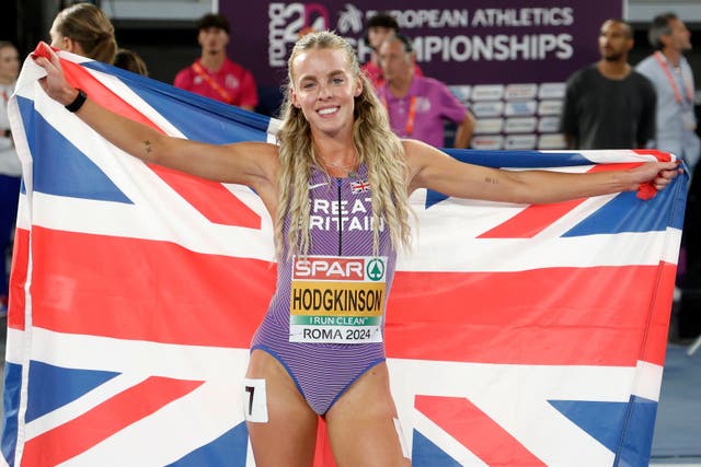 Keely Hodgkinson retained her European 800m title in Rome (Riccardo de Luca/AP)
