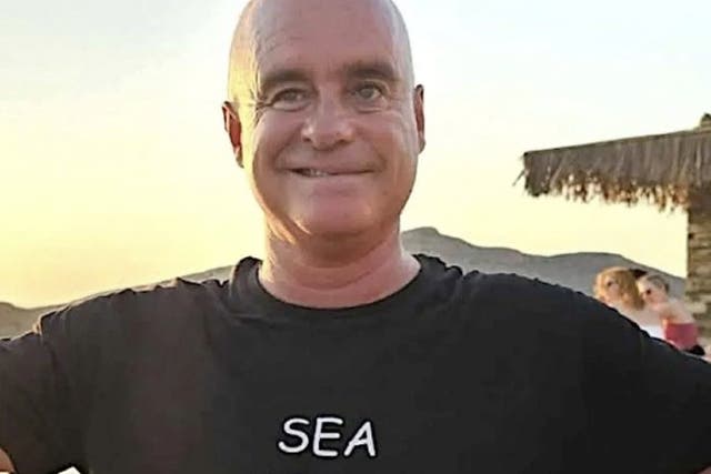<p>Albert Calibet, 59, had been vacationing on the island but was reported missing by a friend on Tuesday afternoon</p>