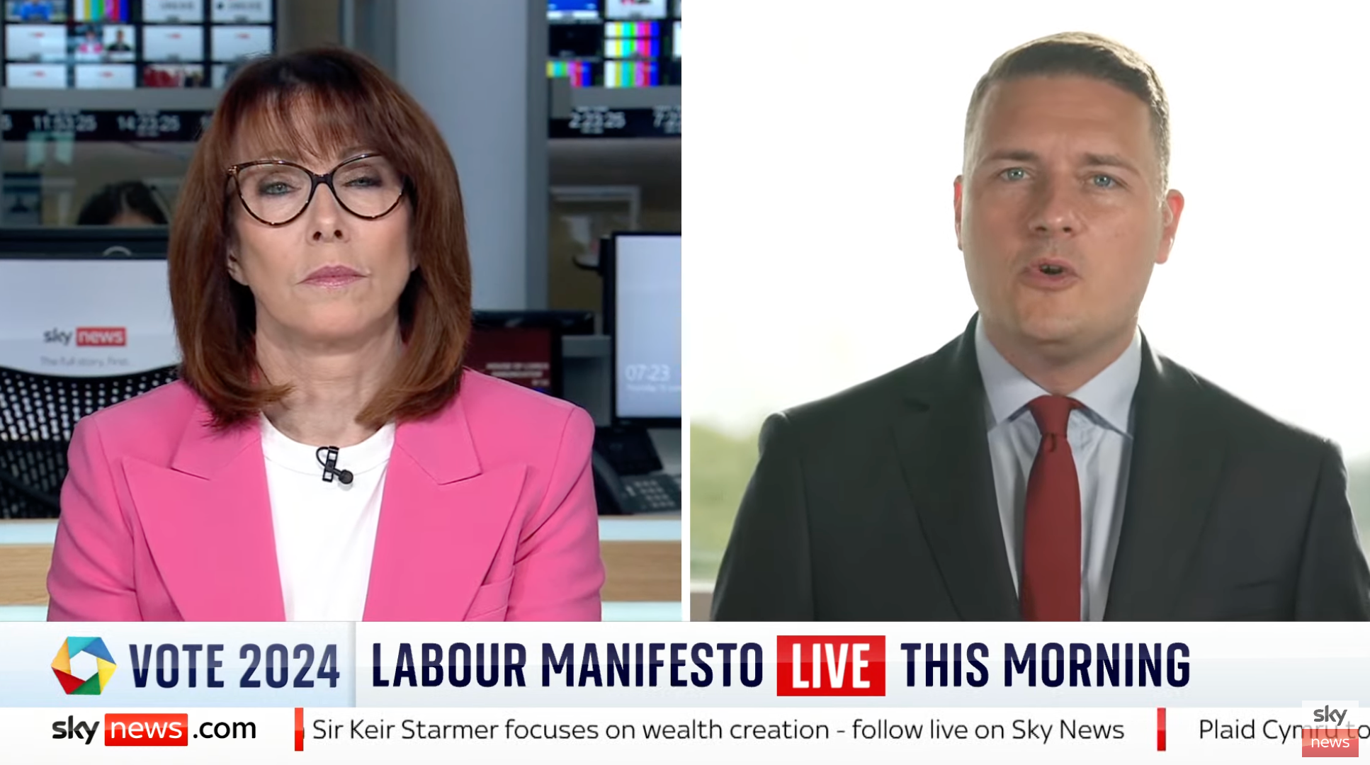 Labour shadow health minister Wes Streeting speaking on Sky News Breakfast with Kay Burley
