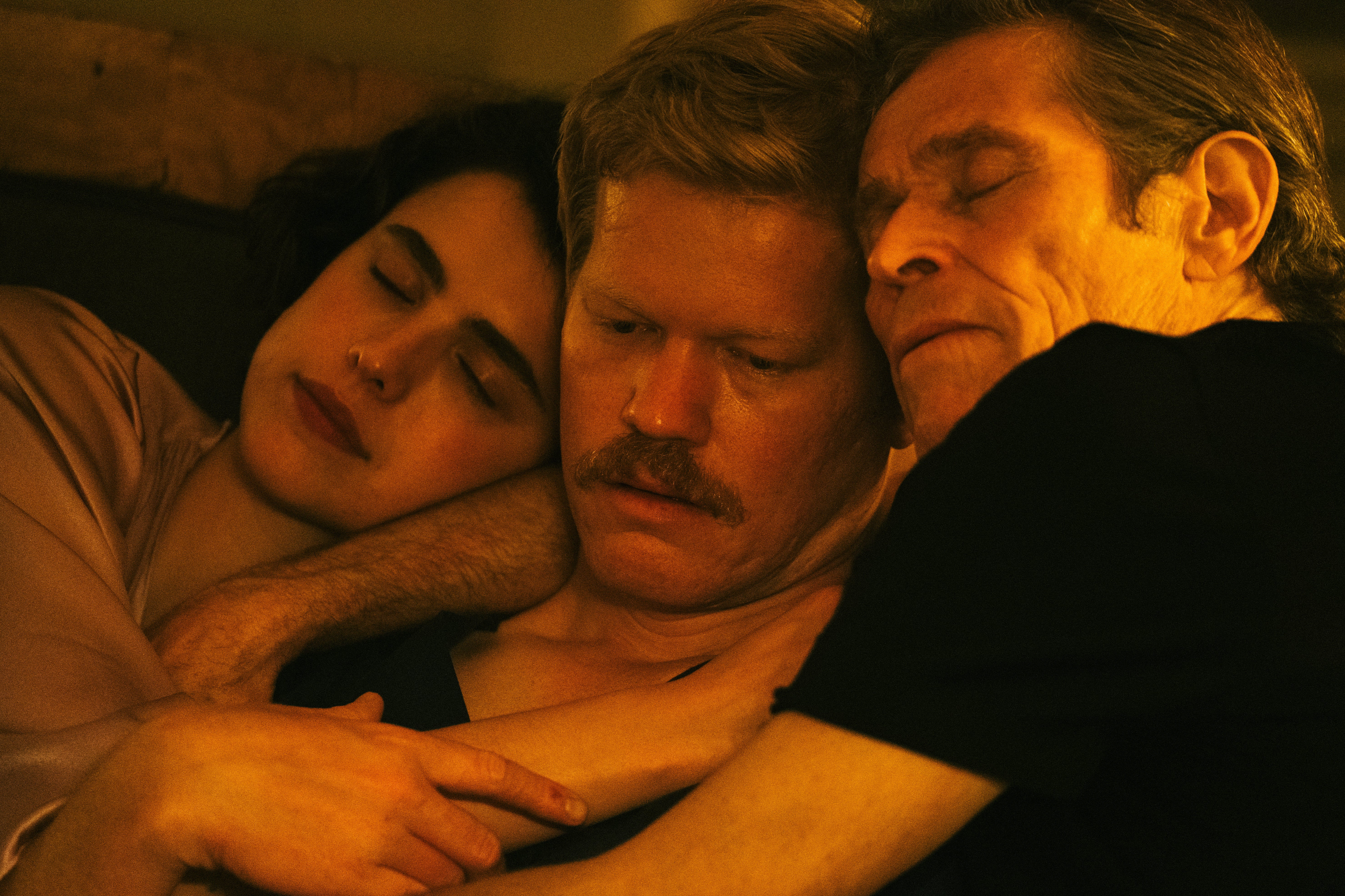 When life gives you Plemons: Margaret Qualley, Jesse Plemons and Willem Dafoe in ‘Kinds of Kindness’