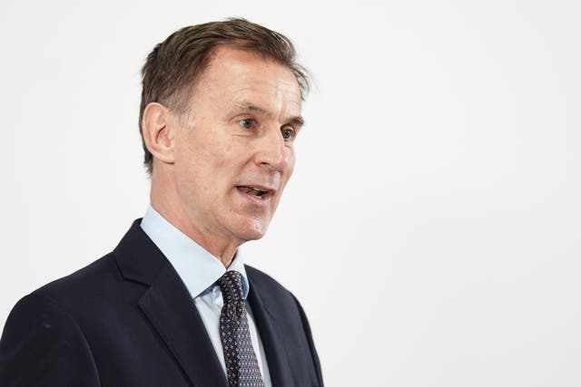 Chancellor Jeremy Hunt admitted there is ‘frustration’ with the Tory record (Aaron Chown/PA)