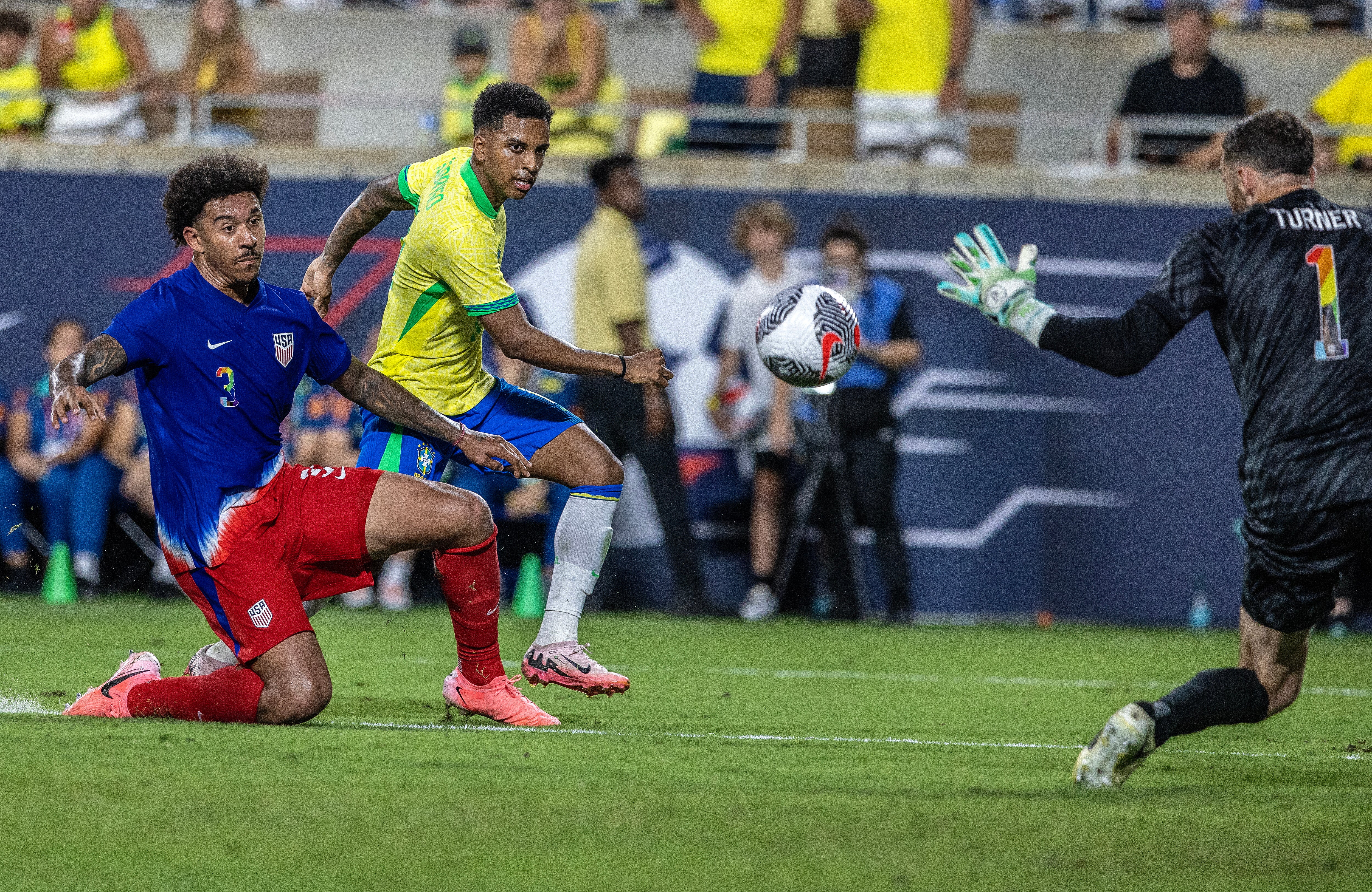 Rodrygo scored Brazil’s only goal of the game
