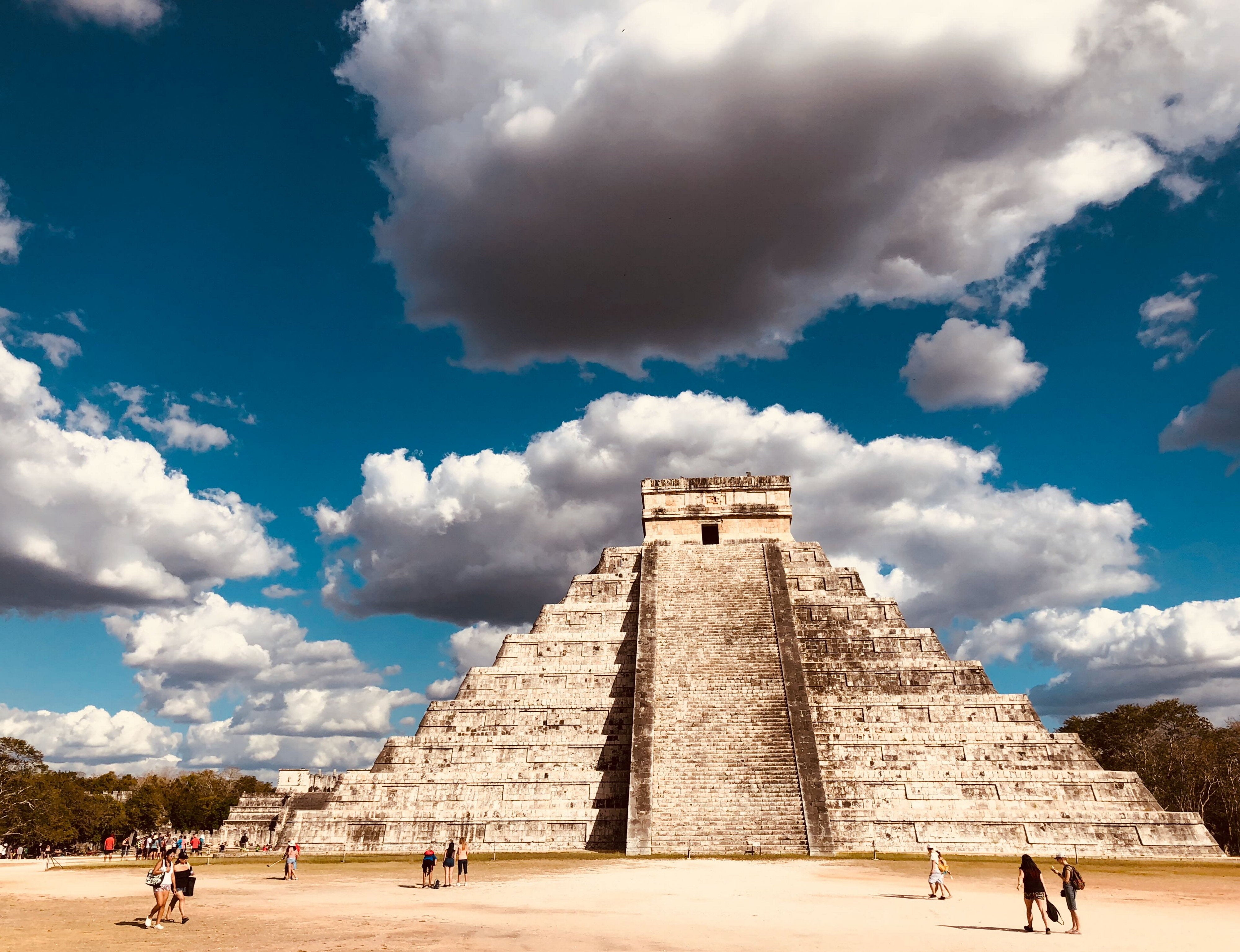 El Castillo, also known as the Temple of Kukulcan, is among the largest structures at Chichén Itzá