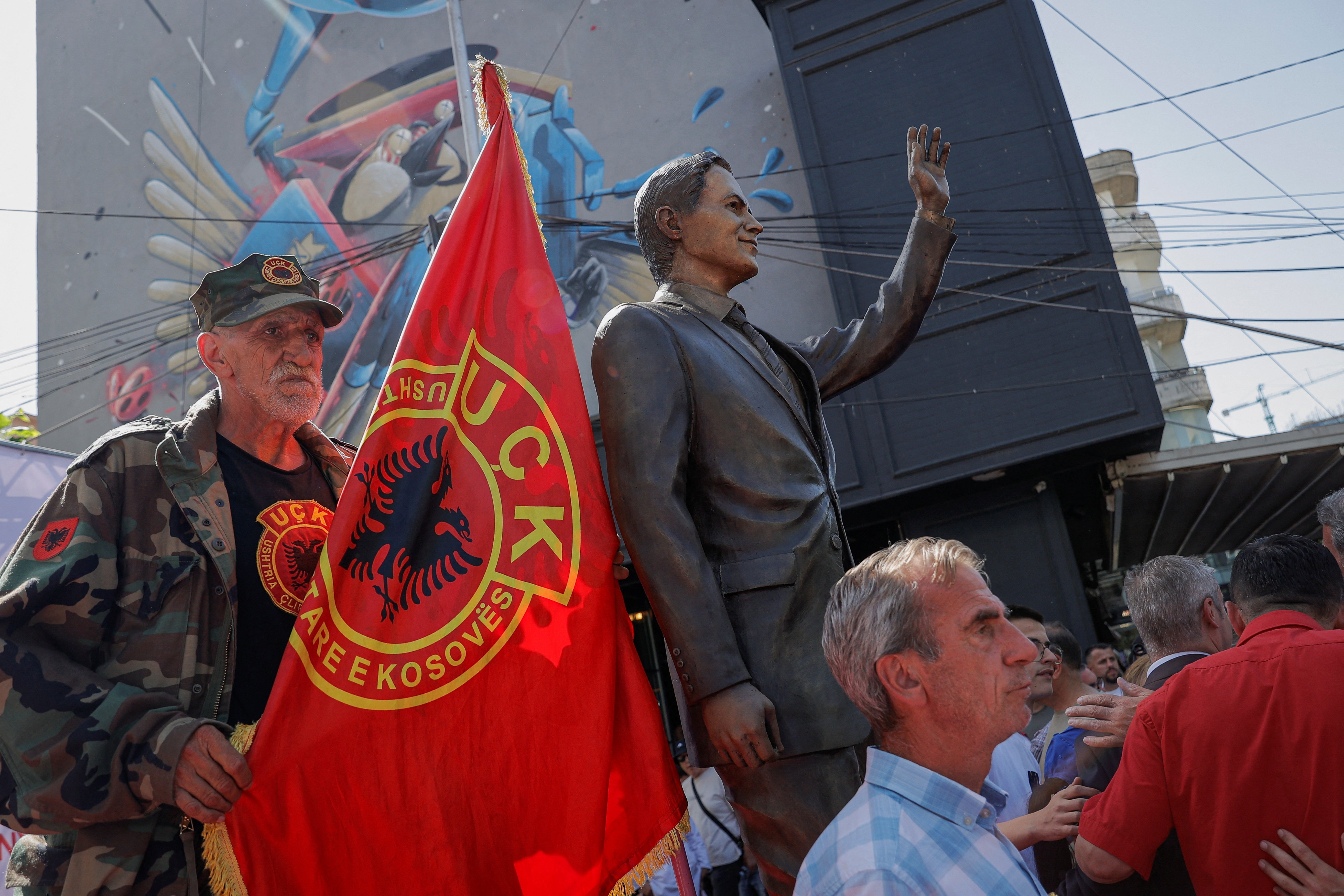 Figure was unveiled in Kosovo to celebrate its 25th year of independence