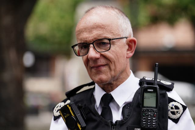 <p>Metropolitan Police Commissioner Sir Mark Rowley criticised current hate crime legislation in an interview released on Thursday (Jordan Pettitt/PA)</p>