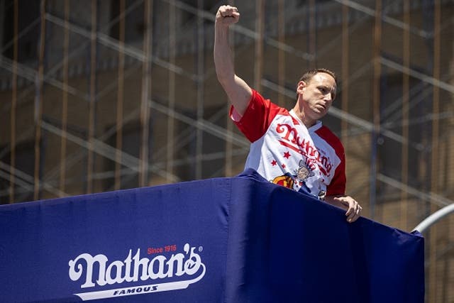 <p>Joey Chestnut himself is to blame as he’s banned from Nathan’s Hot Dog Eating Contest, organizer says </p>