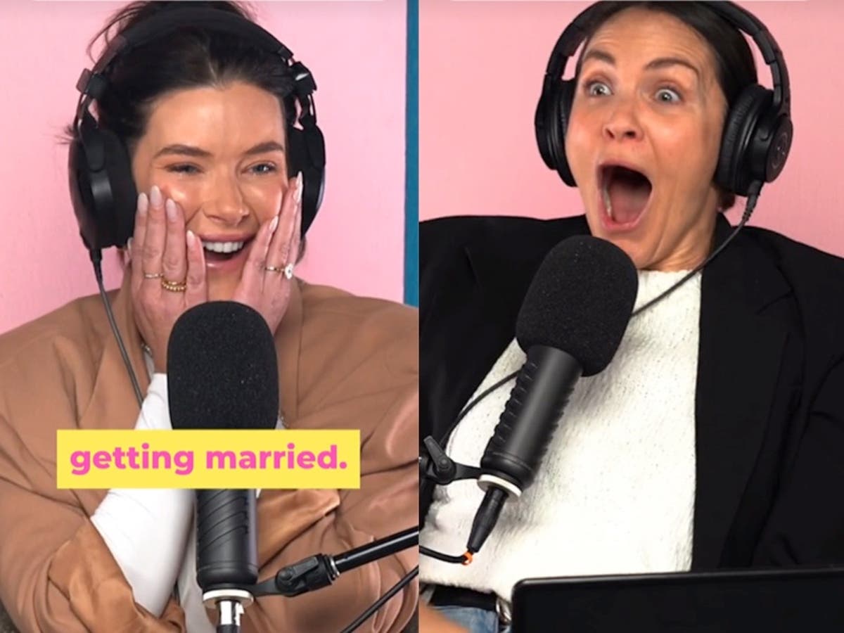 Woman surprises podcast co-hosts with live engagement announcement: &lsquo;Why am I crying?&rsquo;