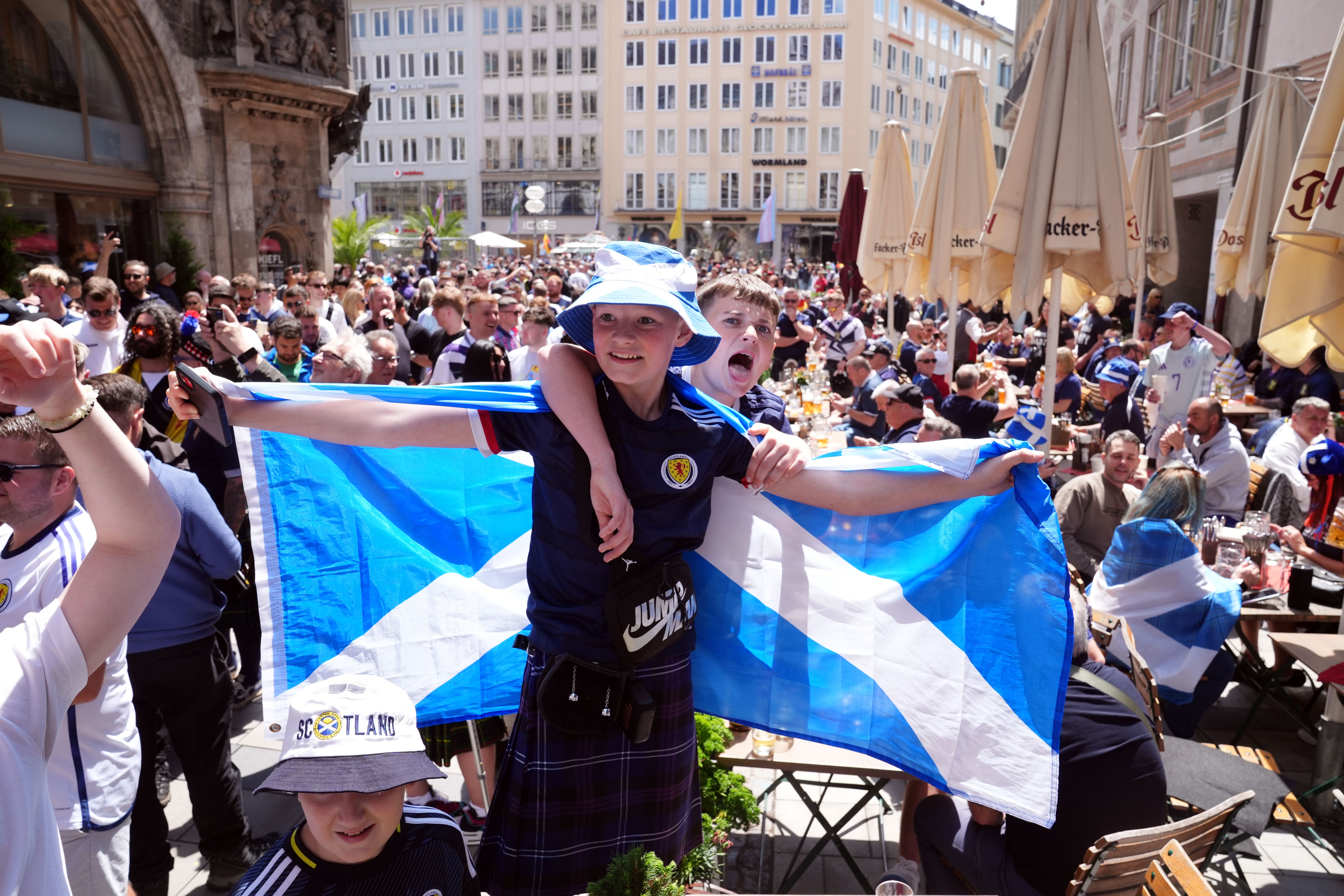 Scotland fans have been in strong voice in Munich ahead of their Euro 2024 opener against hosts Germany (Bradley Collyer/PA)