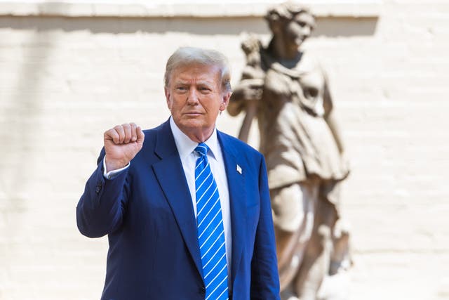<p>Former US president and Republican presidential candidate Donald Trump returns to Wasington DC on Thursday June 13 2024 </p>