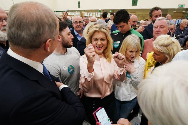 Fianna Fail’s Cynthia Ni Mhurchu at Nemo Rangers GAA club in Cork (Brian Lawless/PA)