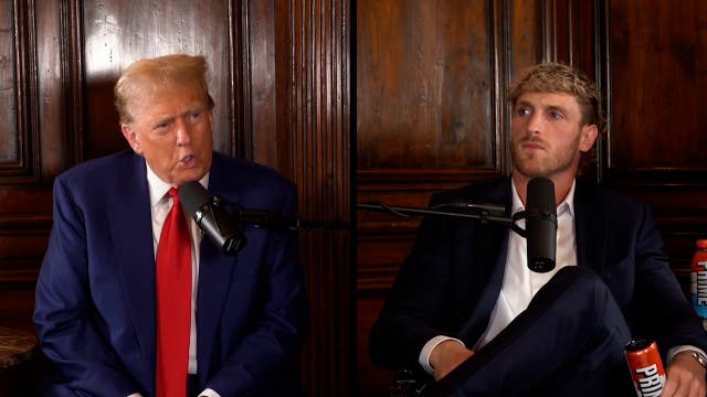 <p>Donald Trump made reference to his reality TV show The Apprentice as he discussed the merits of artificial intelligence (AI), and claimed to have previously used a computer-generated speech during an interview with social media star Logan Paul </p>