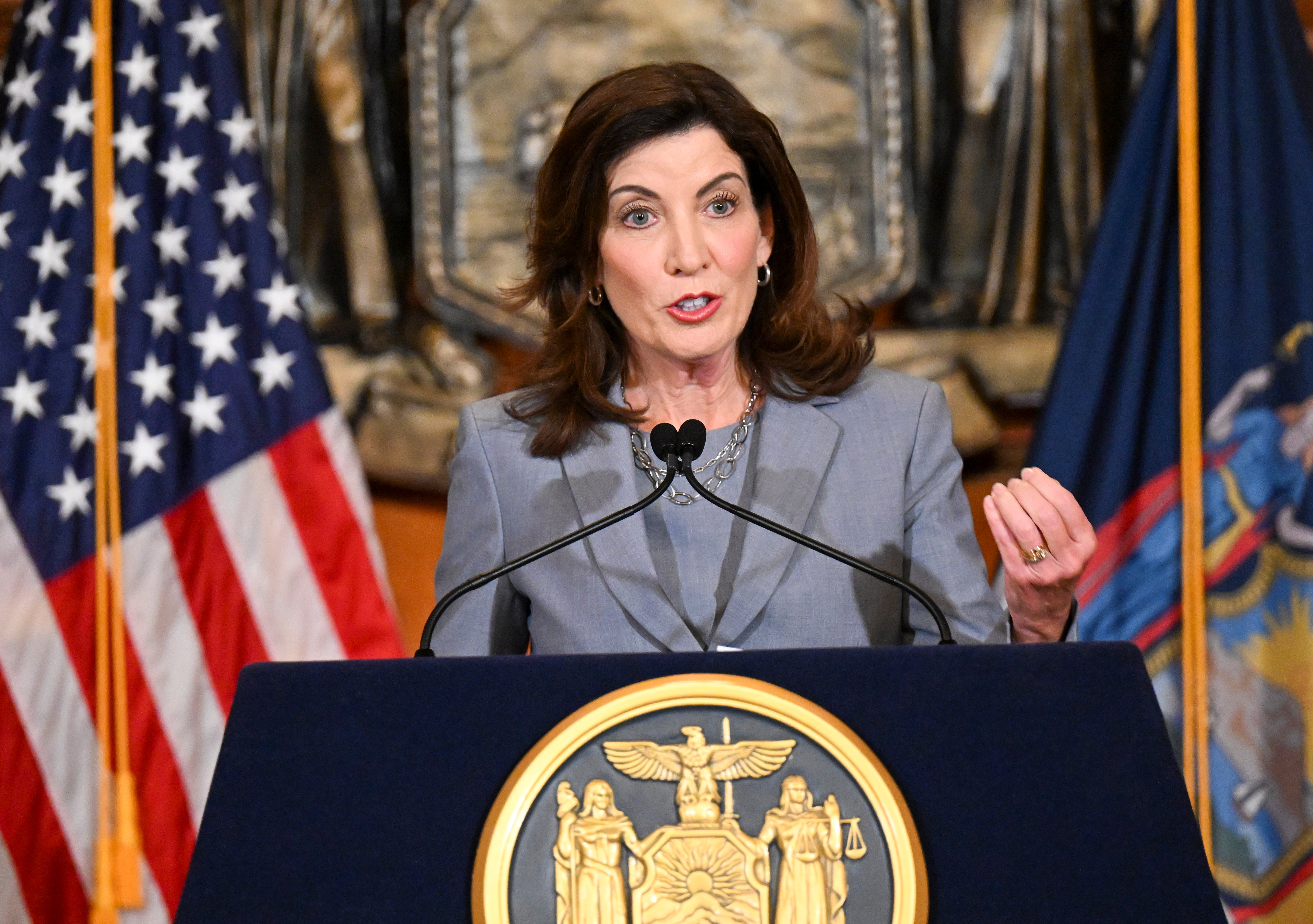 Kathy Hochul floated a mask ban on the New York City subway on Thursday