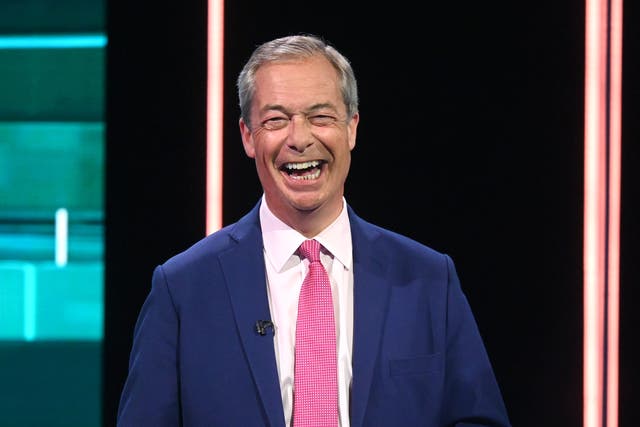 <p>Nigel Farage takes part in the ITV Election Debate</p>