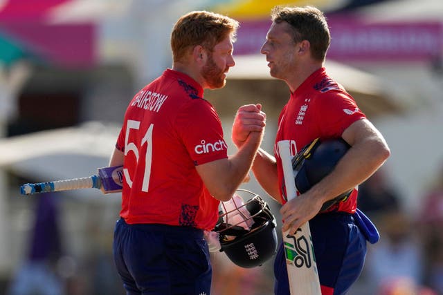 Jos Buttler and Jonny Bairstow took England to victory (Ricardo Mazalan/AP)