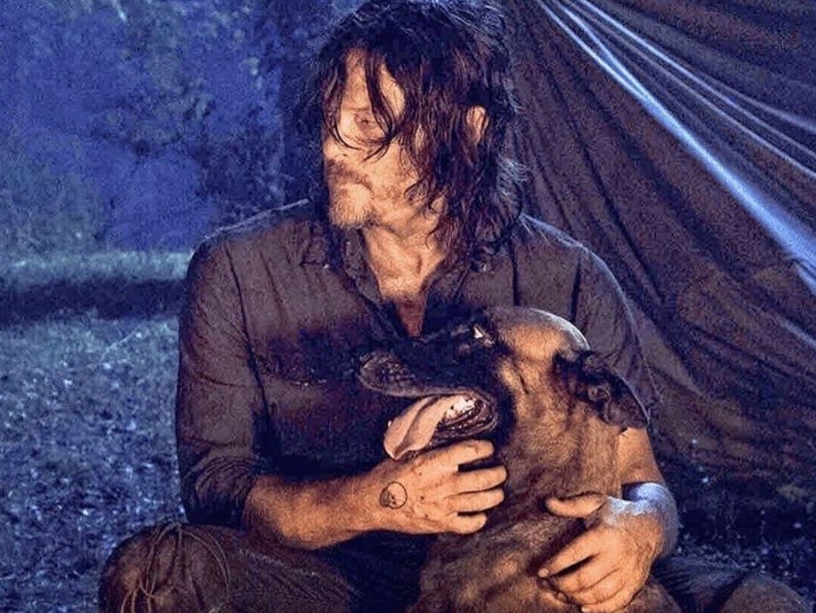 Norman Reedus and Seven as Daryl and Dog in ‘The Walking Dead’