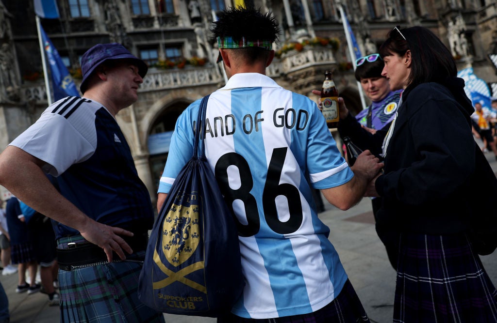 Diego Maradona remains just as popular among the Scotland support