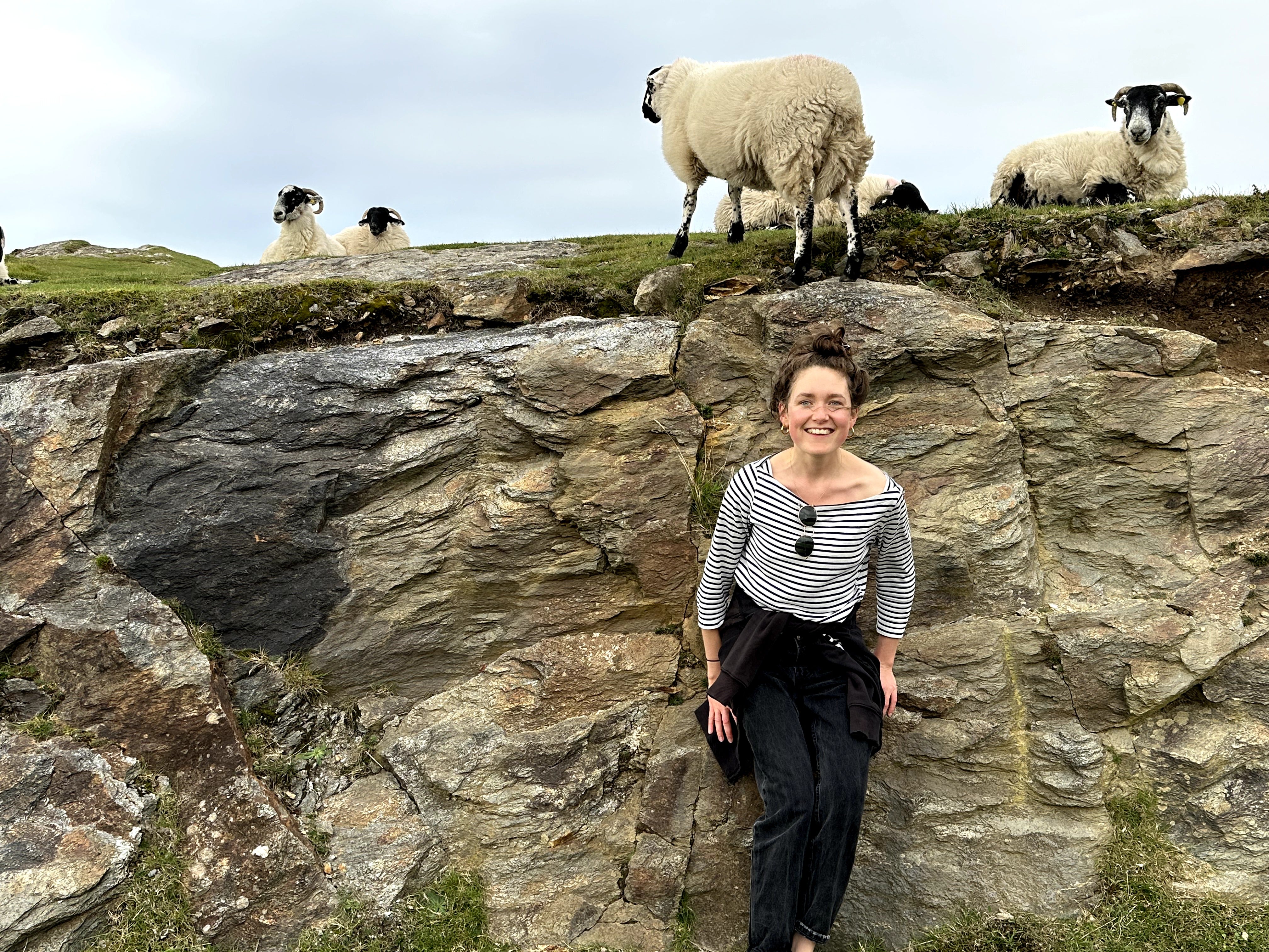 Ewe and me: Aisling with the animals that appeared throughout her trip