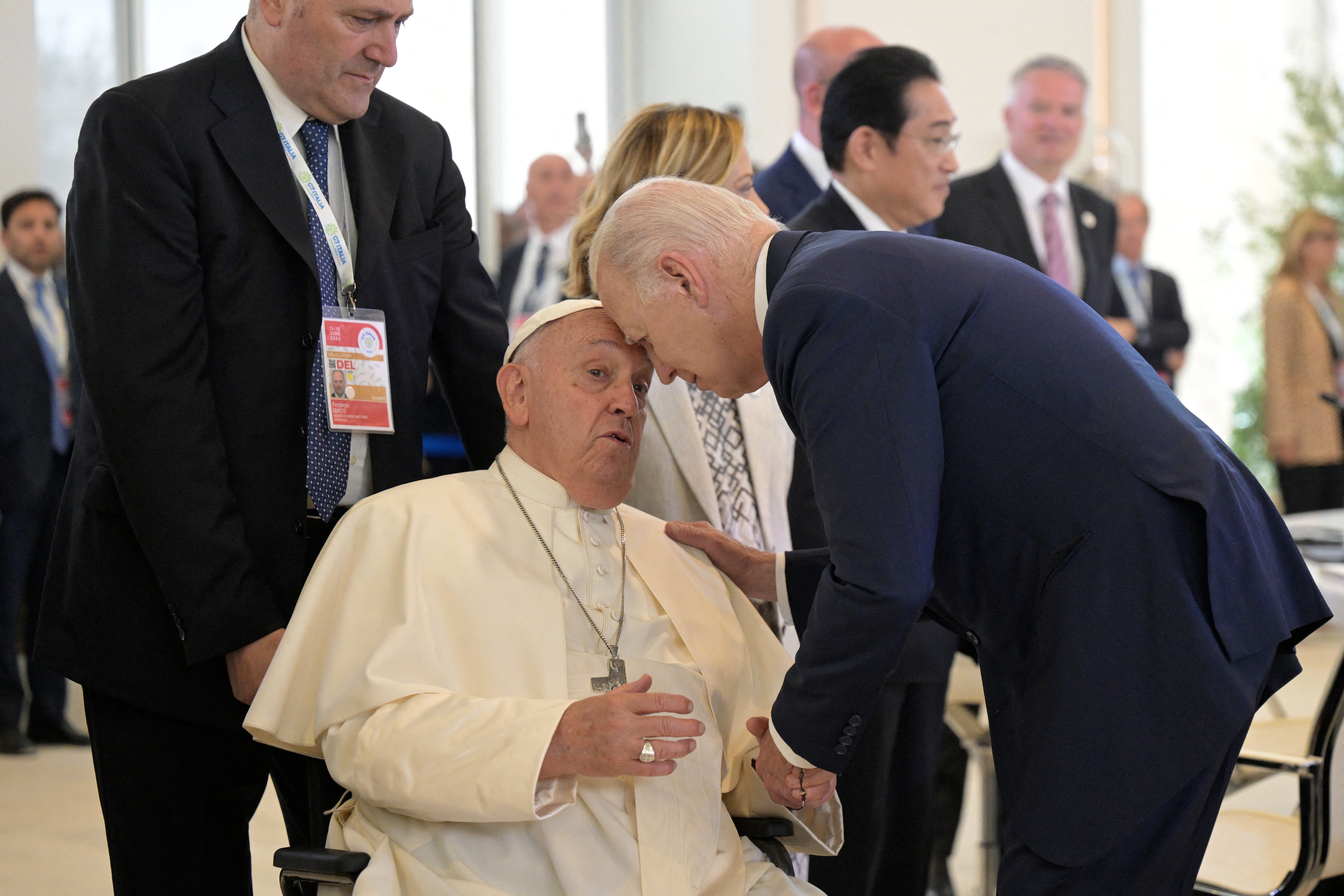 Pope Francis greets US President Joe Biden Biden
