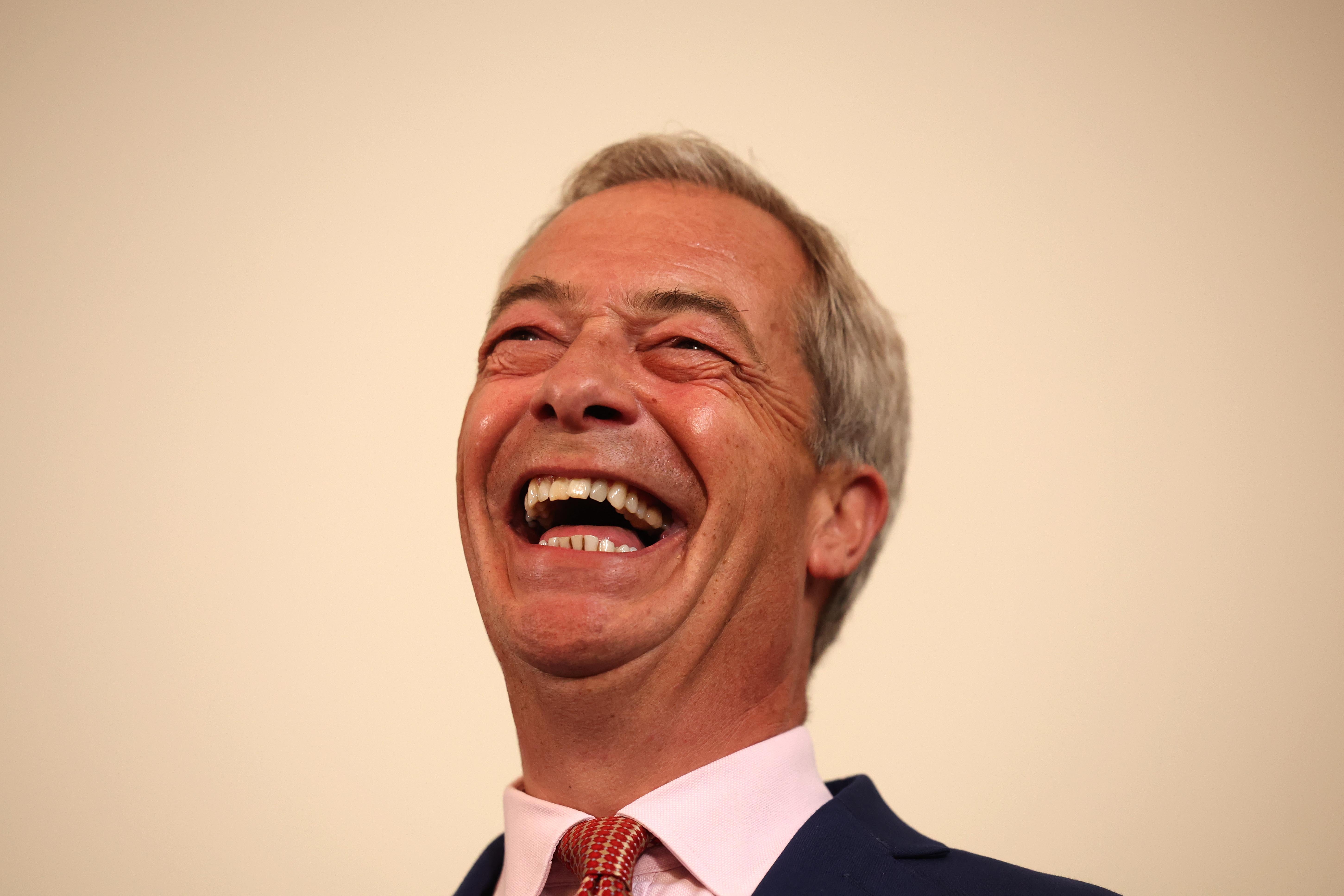 Nigel Farage is openly laughing at the Tories’ predicament