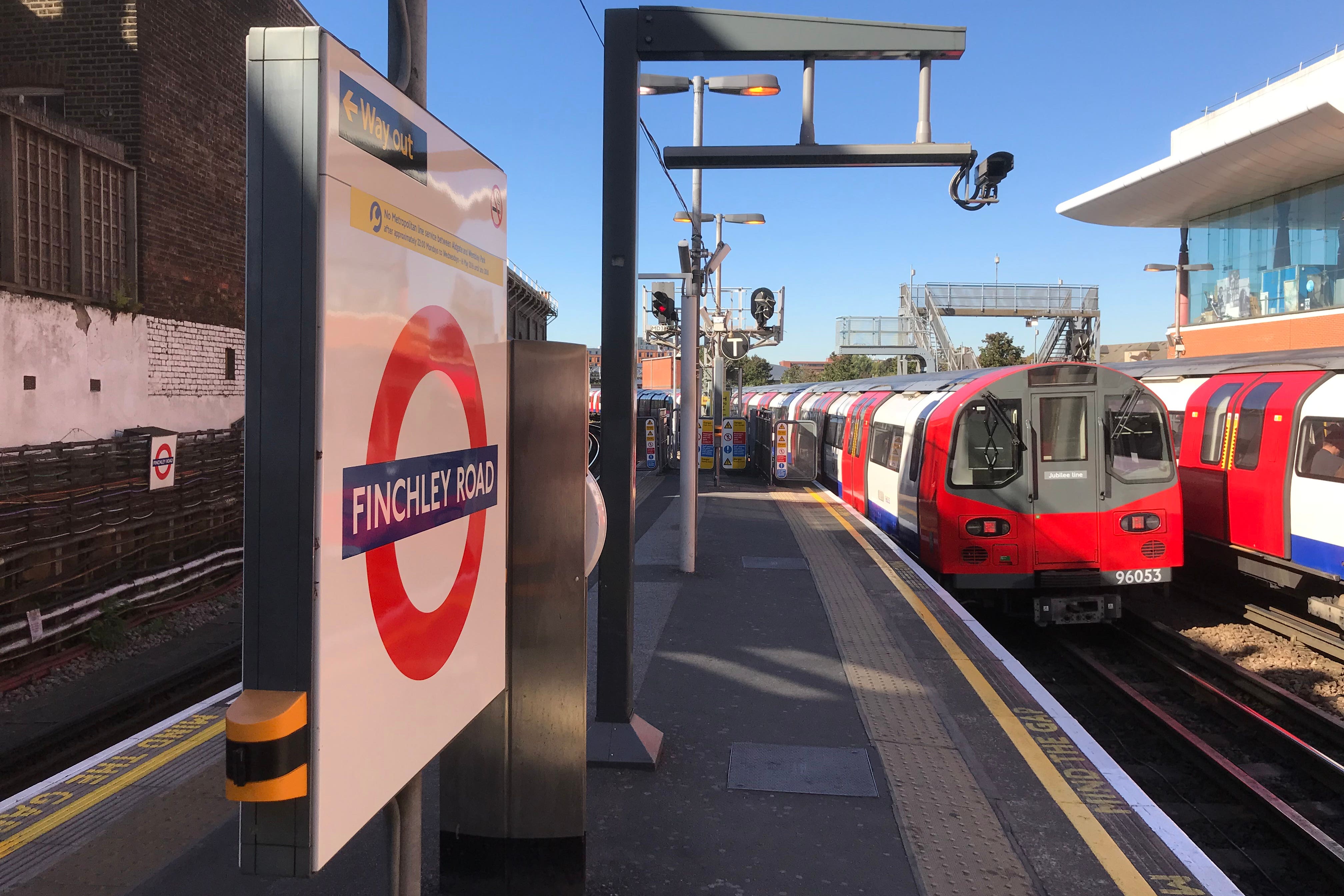 Photo issued by the Rail Accidents Investigation Branch (RAIB) of a Jubilee Line train at Finchley Road underground station. PA.
