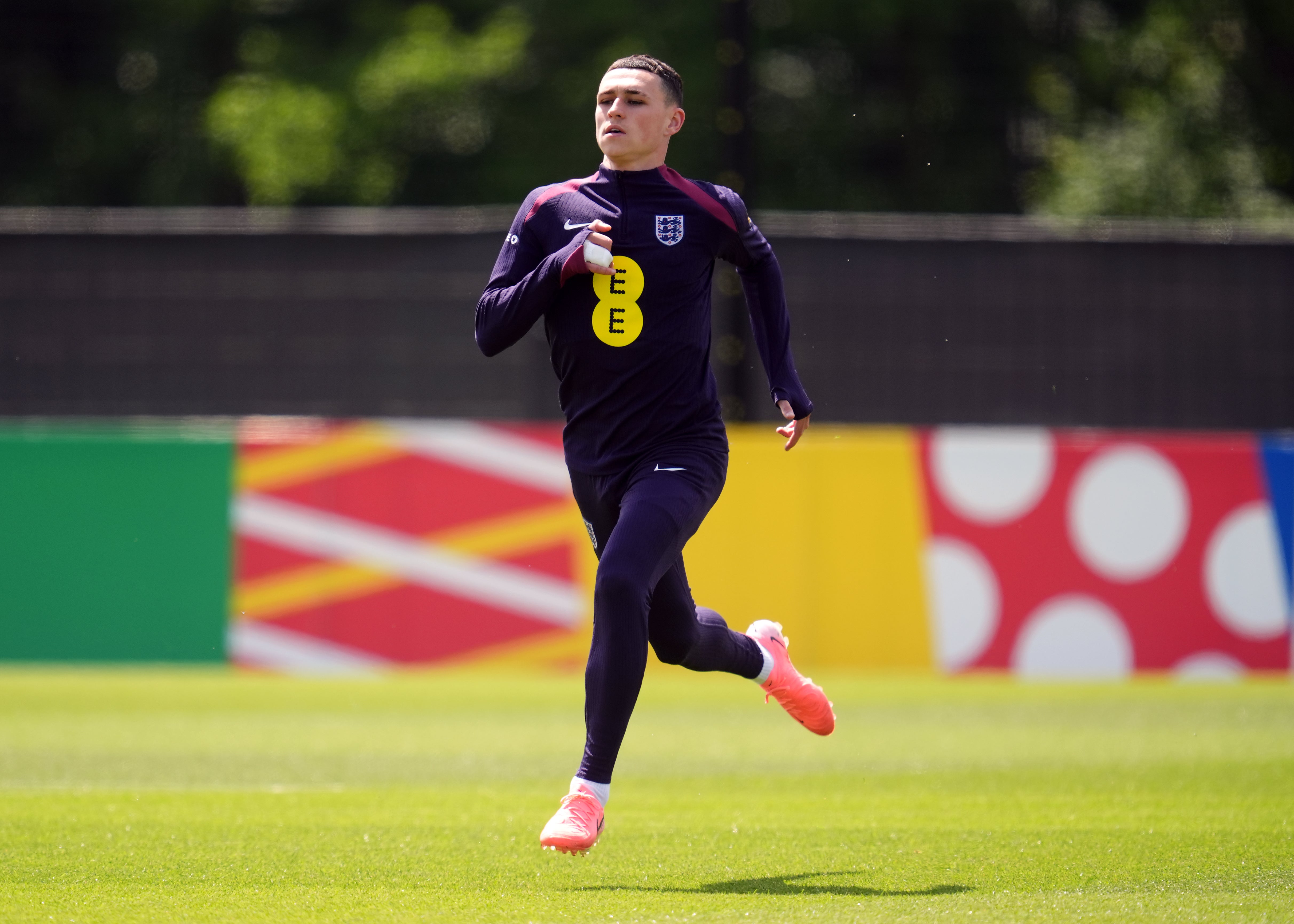 Phil Foden in England training this week
