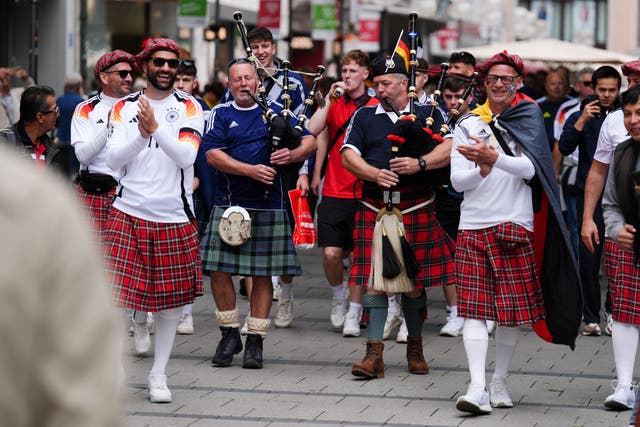 The Tartan Army descended on Munich ahead of the tournament opener (Andrew Milligan/PA)