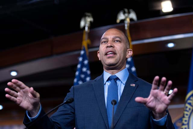 <p>Hakeem Jeffries condemned his Republican colleagues who attempted to restore a Confederate statue </p>