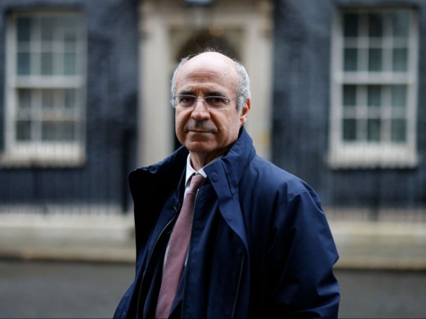 Sir Bill Browder is pictured in front of Downing Street in 2022