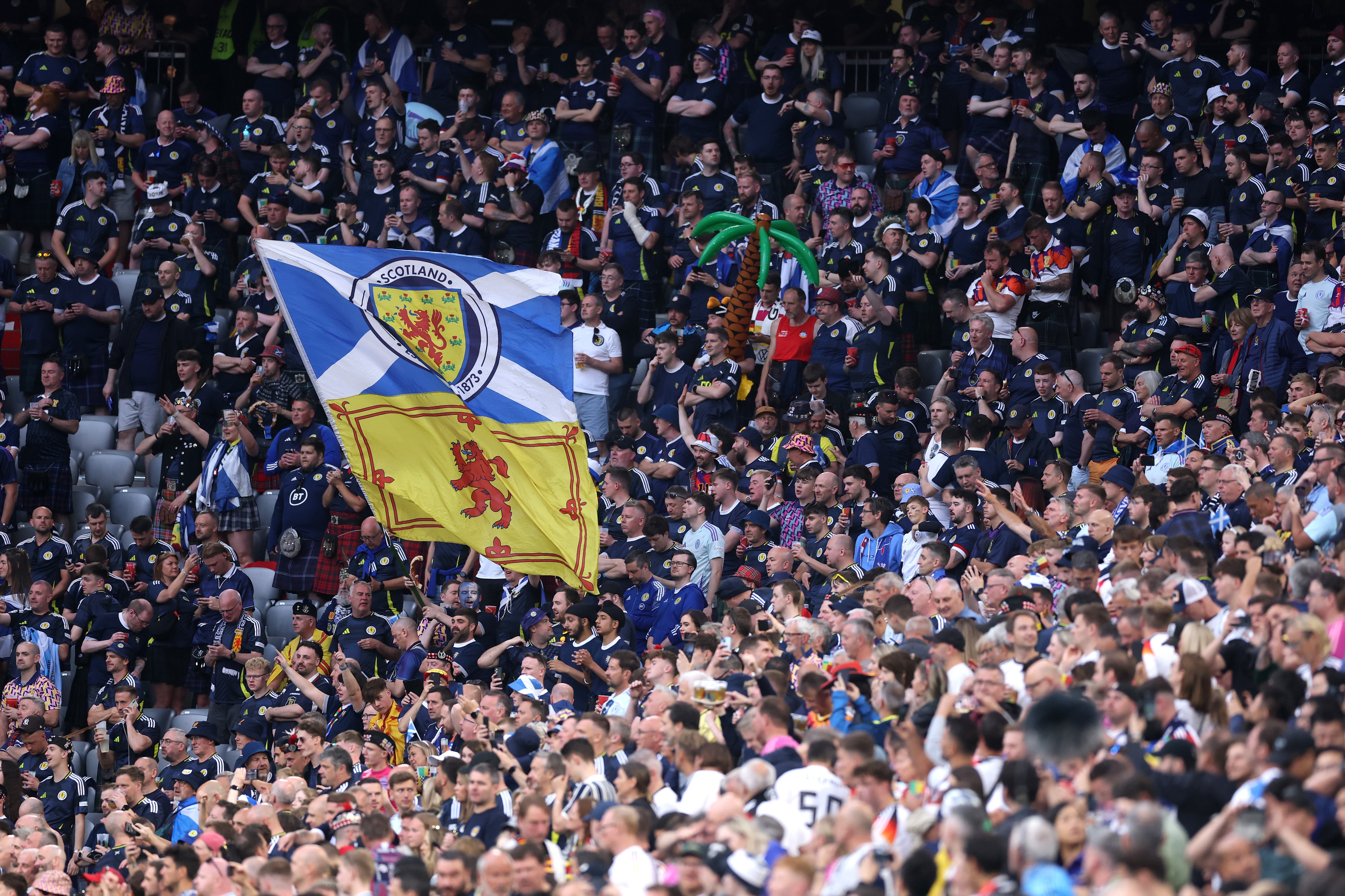 A sea of Scottish fans inside Munich’s Allianz Arena