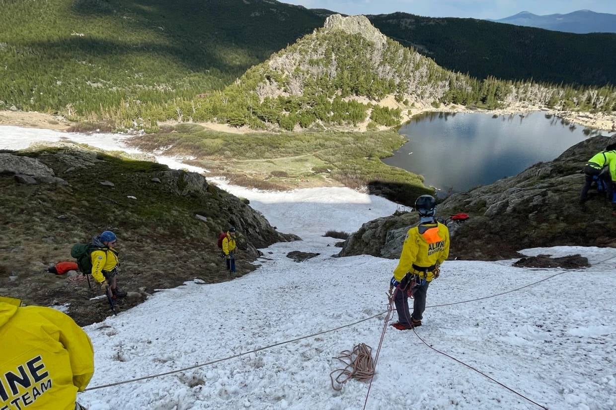 A hiker died after falling 300ft from a Rocky Mountain glacier, according to rescuers in Colorado