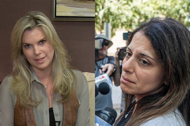 <p>Rebecca Grossman, on the left, was sentenced to 34 years for the hit and run deaths of the two sons of Nancy Iskander, pictured right </p>