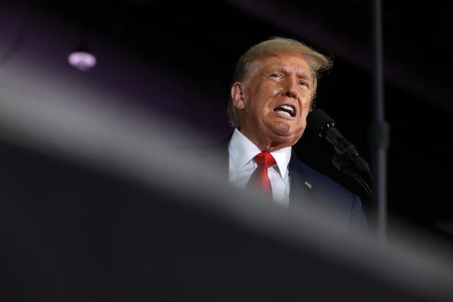 <p>Former President Donald Trump speaks to members of the Club 47 group at the Palm Beach Convention Center on June 14, 2024, in West Palm Beach, Florida</p>
