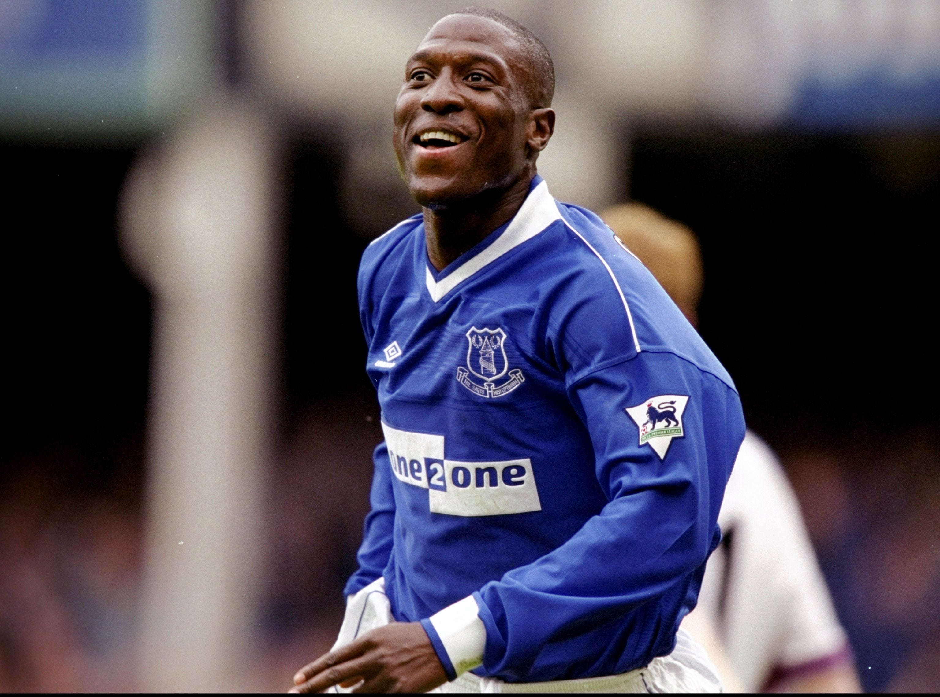 Kevin Campbell of Everton celebrates in 1999